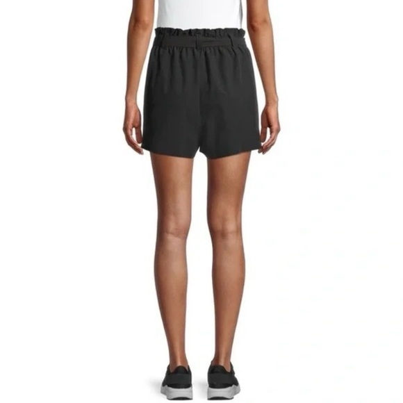 NWOT Apana Women's High Waist Black Paper Bag Shorts SZ Medium $45 - Picture 3 of 14